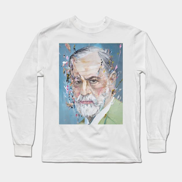 SIGMUND FREUD - oil portrait Long Sleeve T-Shirt by lautir